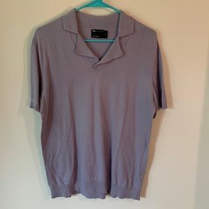 ASOS Design Lavender 100% cotton knit casual short sleeve shirt Size Medium